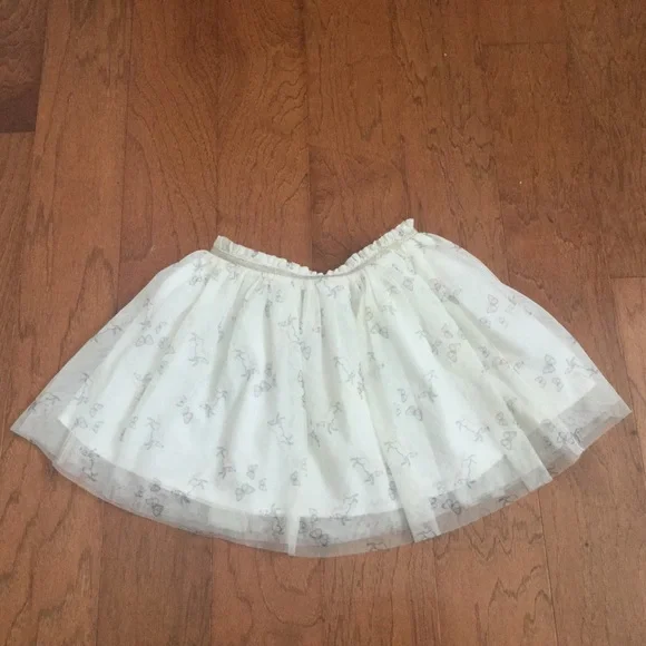 Carter's Off White Lined Tulle Skirt Butterflies, Unicorns, Pink Size 5T