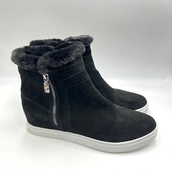 Blondo Size‎ 9.5 Glade Black Suede Leather Waterproof Hi Top Sneakers Booties