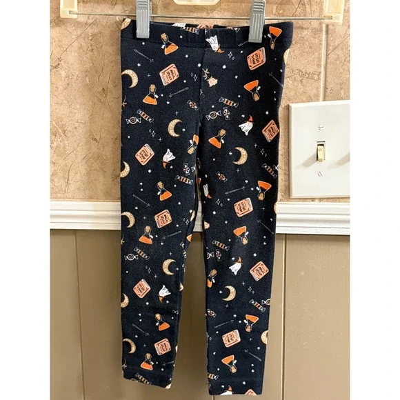 Set of 2 Carters Halloween Leggings Toddler 3T Black Candy Ghost Theme Cozy Cute