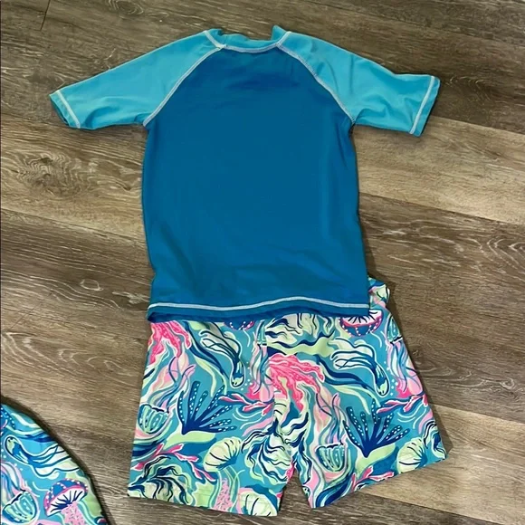Tommy Bahama Blue Rashguard Swimwear Set
