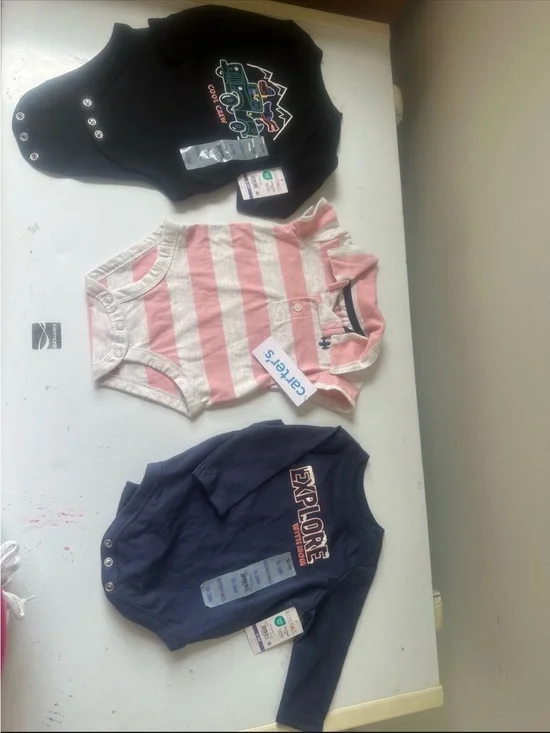 Carter's Baby One-Piece Bodysuits - Black, Pink & Navy