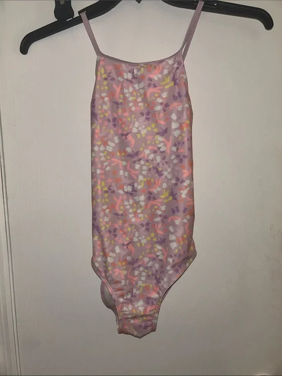 Carter's Girls Pink Floral Print One-Piece Swimsuit