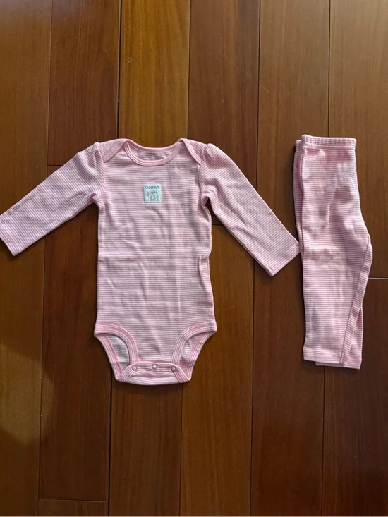 Carter's Pink Striped Long-Sleeve Bodysuit & Pants Set
