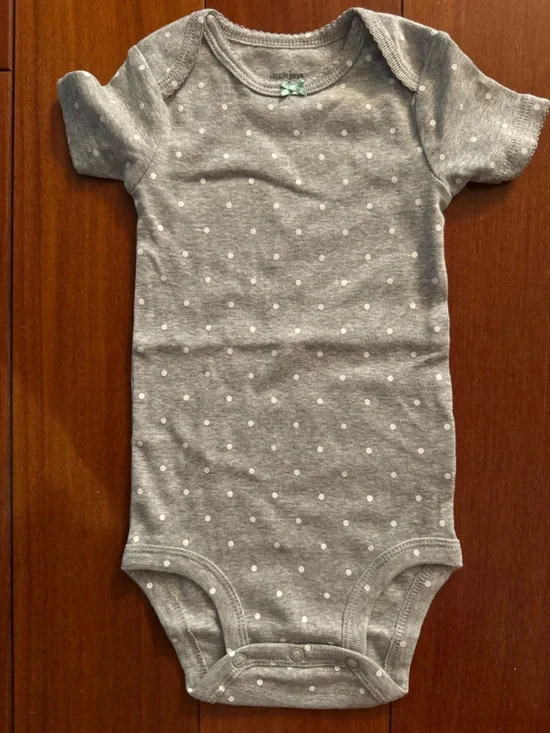 Carter's Gray Polka Dot Baby One-Piece