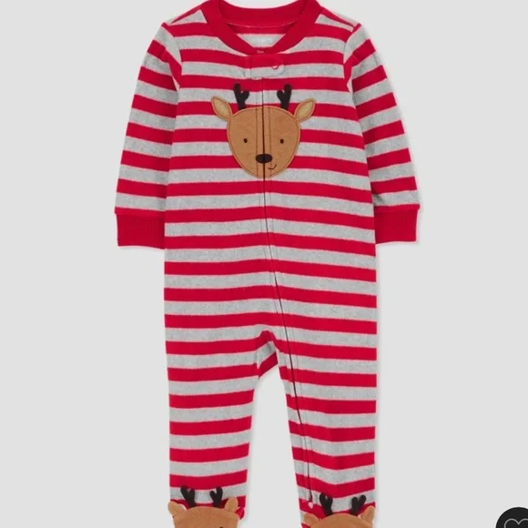 Carters 3 months baby  reindeer long sleeve footie