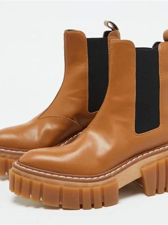 Stella McCartney Emilie Ankle Brown Platform Boots