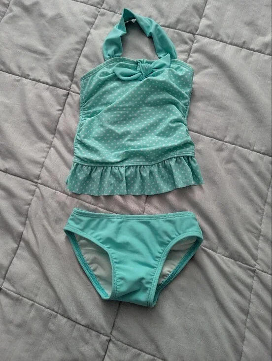 Circo Toddler Two-Piece Turquoise Tankini Swim Set