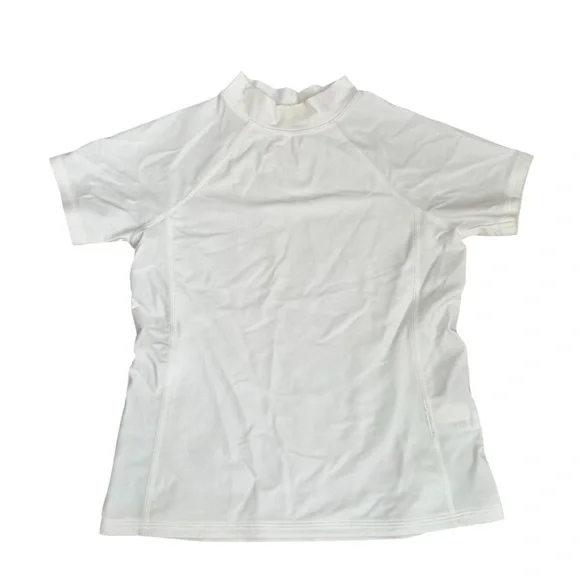 Lands' End Kids White Swim Rashguard