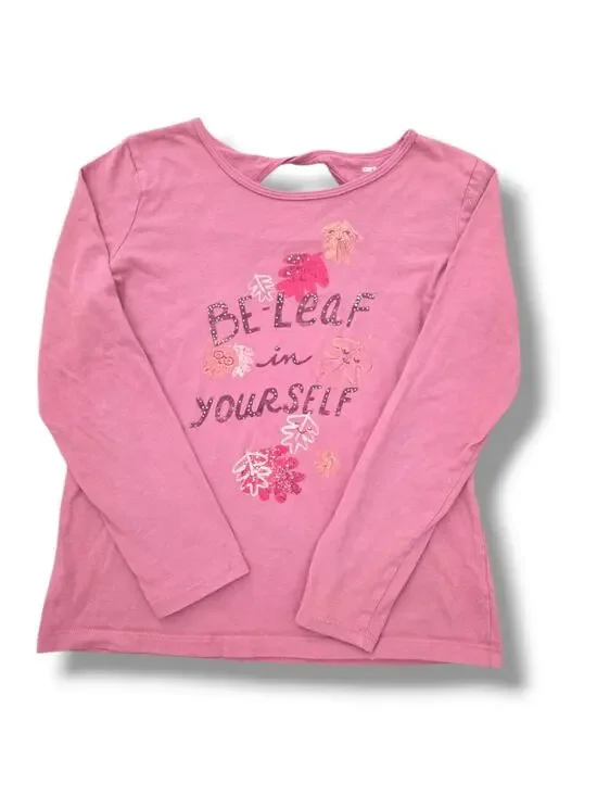 Carter's Girls 14 Be-Leaf in Yourself Longsleeved Keyhole Twist Tee