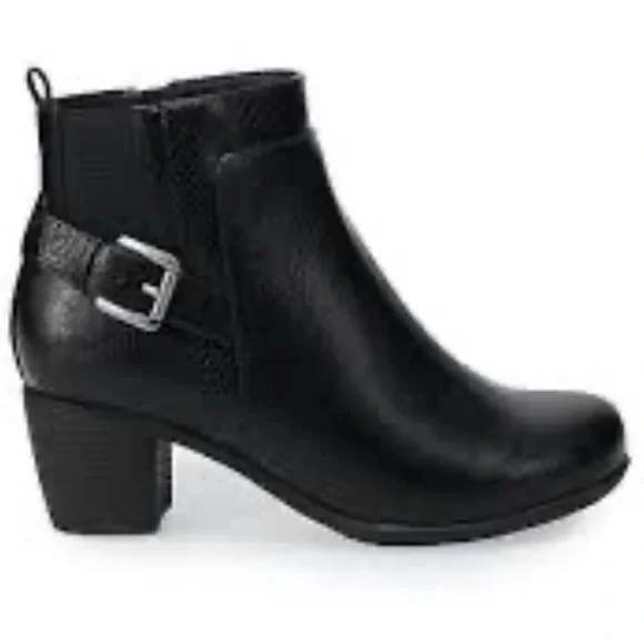 Classic Black Ankle Boots with Buckle Detail