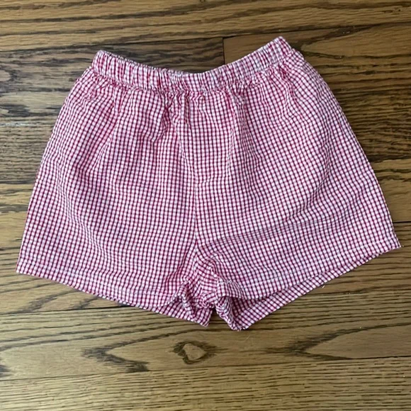 BAILEY BOYS Red Gingham Swim Trunks Size 18M Classic Southern Prep