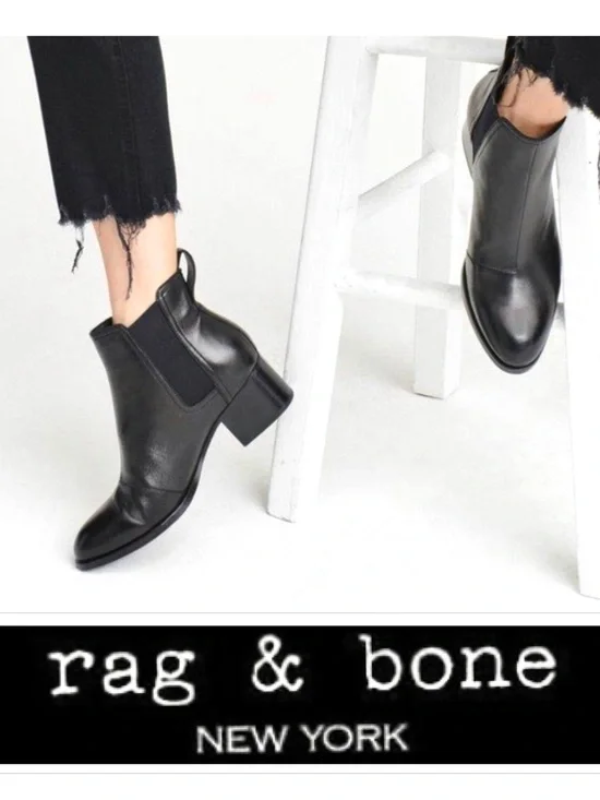 Rag & Bone Walker Chelsea Black Leather Boots