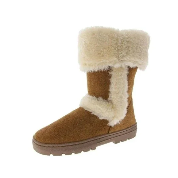 Style & Co. Womens 10 M Chestnut Witty Faux Fur Lined Mid Calf Boots DISPLAY QZ2