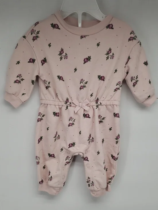 Carter's Light Pink Floral Long-Sleeve Baby One-Piece