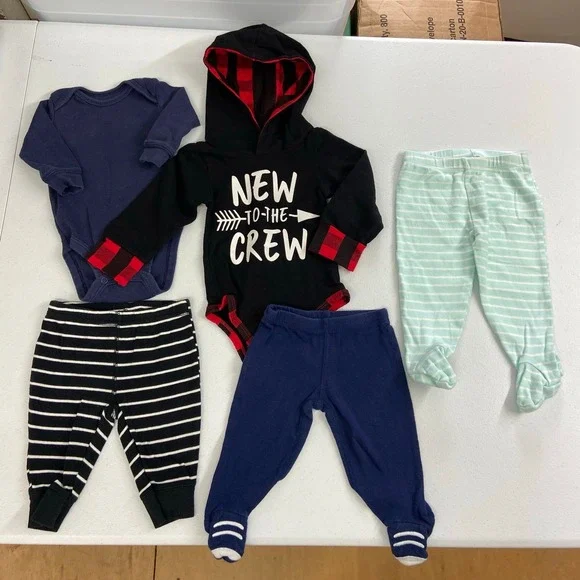 Carter's Baby Place unisex hooded onesie footie bottoms‎ bundle clothes 3-6 mo