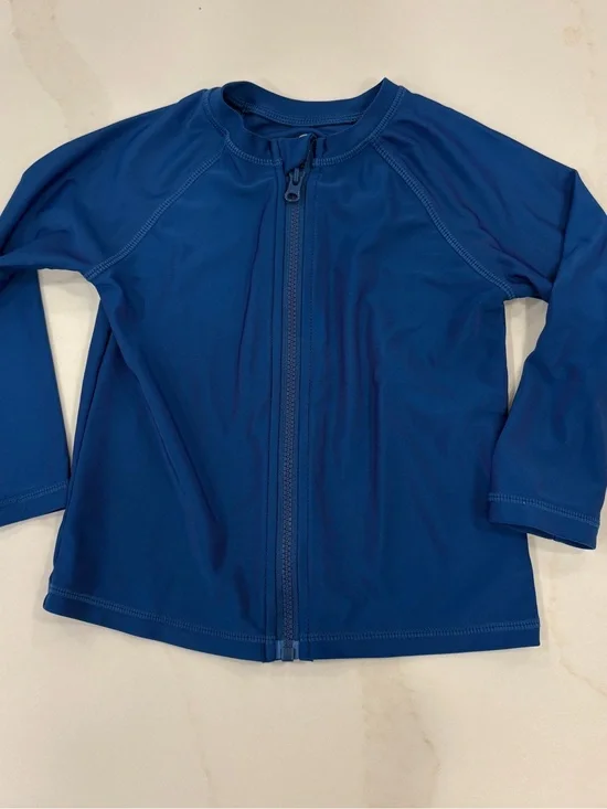 Like New Kids Long Sleeve Zip Front Rash Guard - Blue 18mo