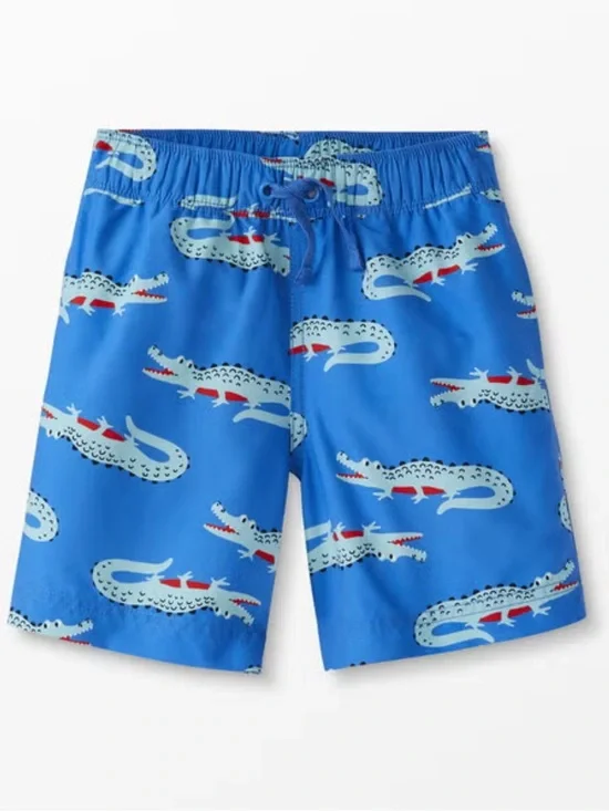 Hanna andersson Blue Alligator Print Swim Trunks size 5
