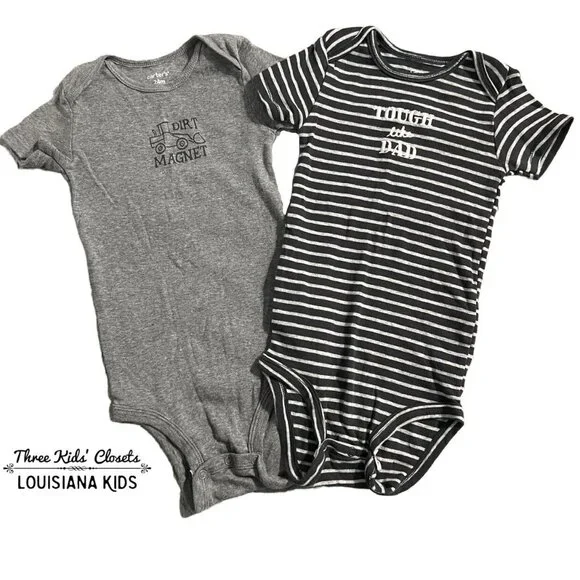 Carter's 24m Onesie Bodysuit Set Tough Like Dad & Dirt Magnet Construction