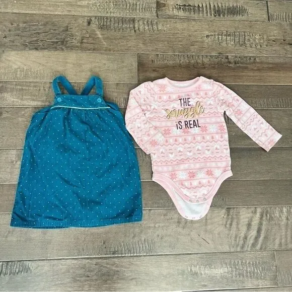 Carter’s Garanimals Toddler Girl Bundle Dress Long Sleeved Thermal Onesie 24M