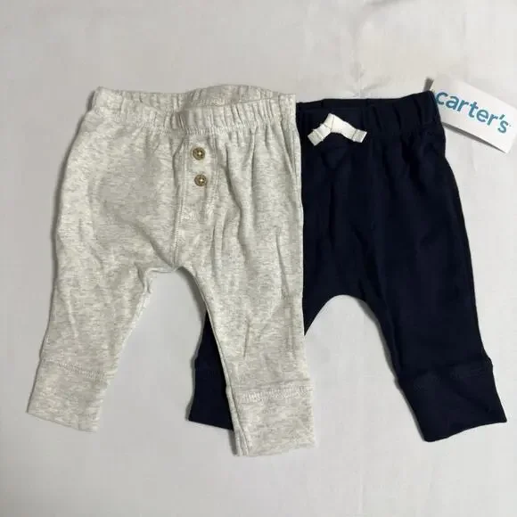 Carter's Baby Boy 2-Pack Cotton Pants 3 Months Grey/Black