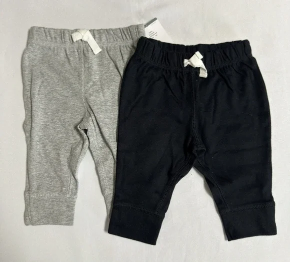 Carter's Baby Boy 2-Pack Cotton Pants 3 Months Grey/Black