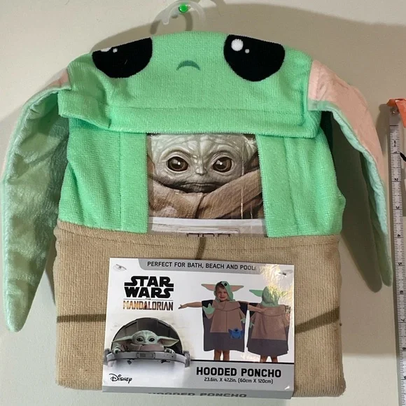 Disney Star Wars‎ Mandalorian Baby Yoda Kids Hooded Poncho Bath Beach Pool 3t up