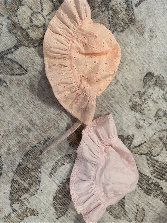 Carter's Peach and Light Pink Baby Sun Hat Set