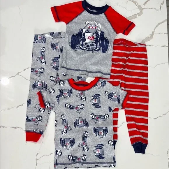 Carter's Just One You Race Cars Racing 4-Piece Pajamas Set Size 18M PJs Pants