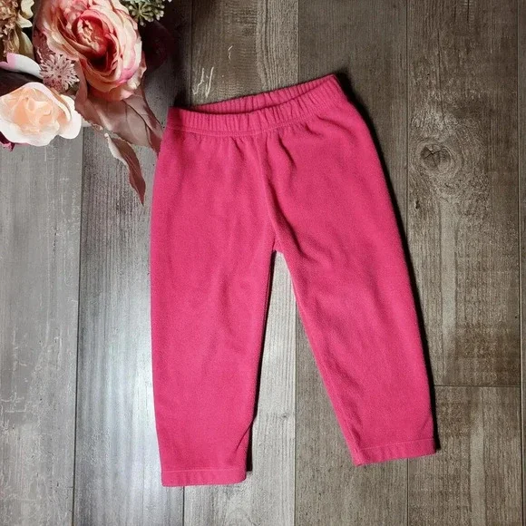 Carter's Size 18m Baby Toddler Girl Pink Barbiecore Fleece Pants NWOT