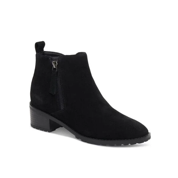 Aqua College Womens 5.5 M Black Cow Suede Sanction Zip Up Ankle Booties NIB QW1
