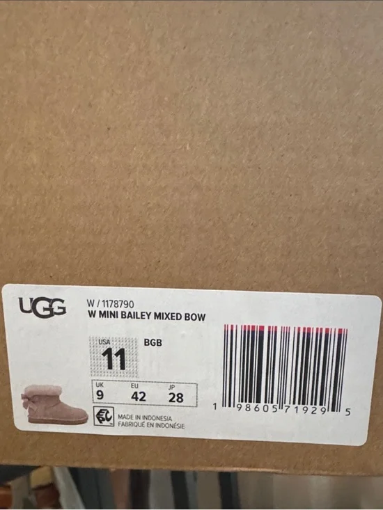 UGG Mini Bailey Mixed Bow Boots - Pink/Taupe
