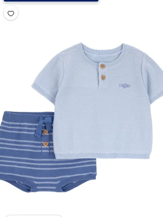 Carter's Child of Mine 12m Baby Boy Knit Outfit Set