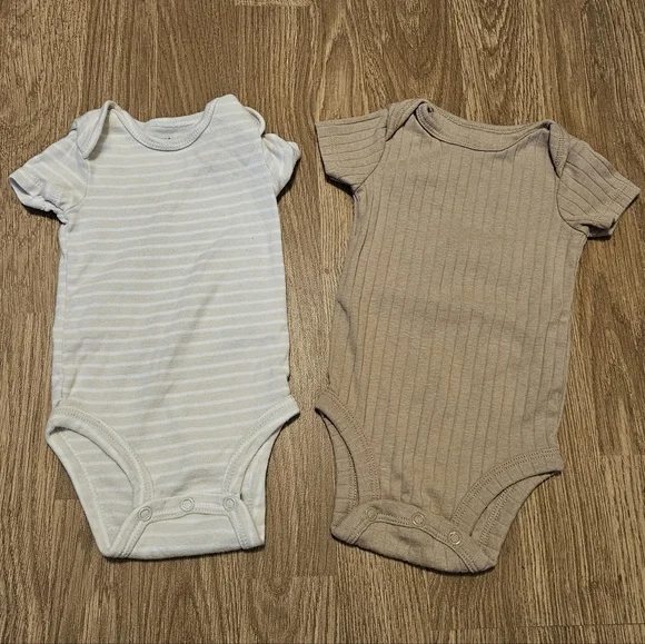 Carter's White and Tan Bodysuit Set