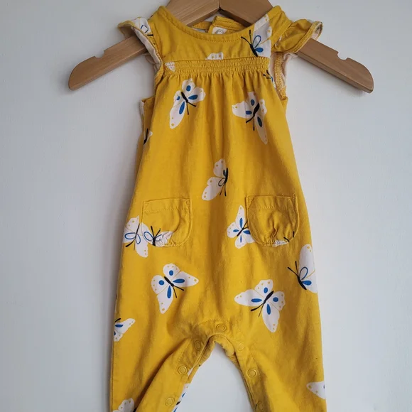 Yellow Butterfly Print Jumpsuit