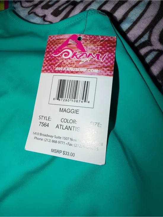 OKANU Maggie Swim suit in Atlantis Teal kids size 14