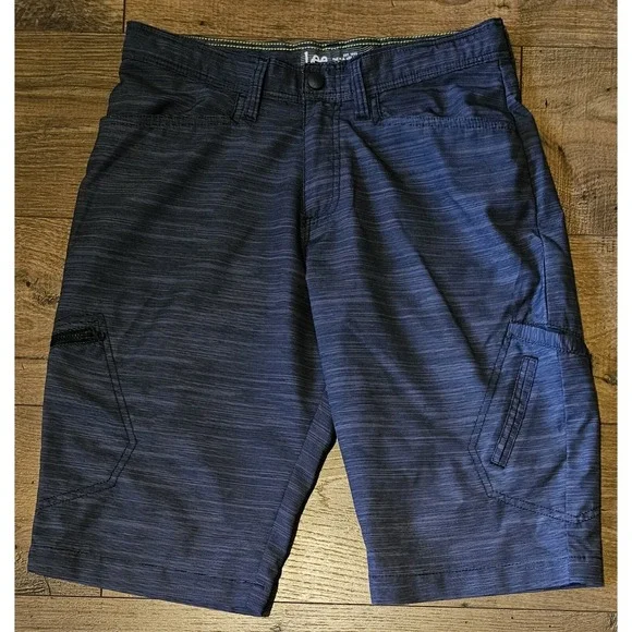 Lee  Swim Trunks Boys Size 18 Charcoal Striped Shorts Adjustable Waist (30x12.5)