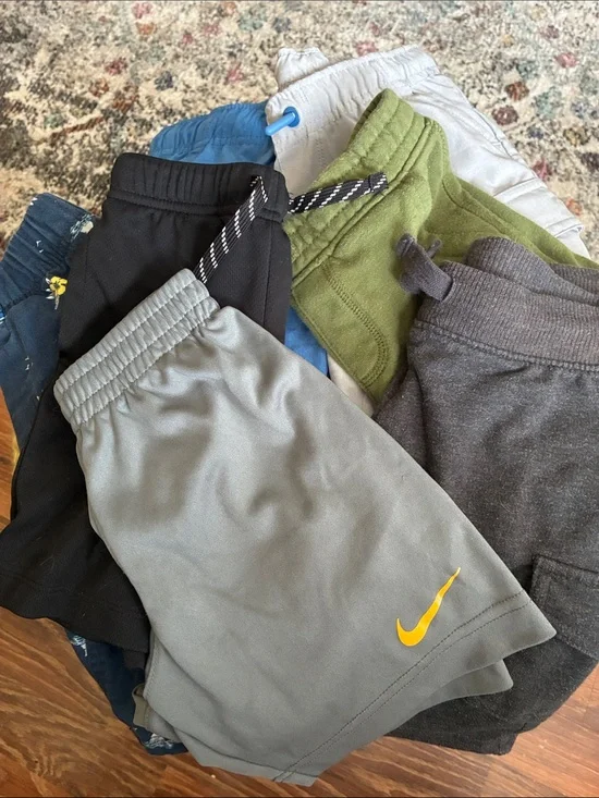 Nike, Jumping Beans, Kids Shorts Lot - Navy, Olive Green, Black, Blue, Gray, Tan