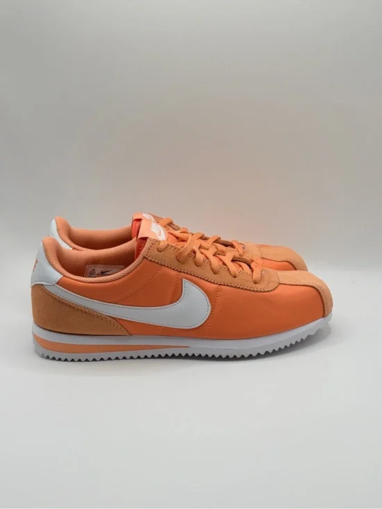 Nike Kids Cortez TXT Orange and White Retro Runner Sneakers NO BOX LID