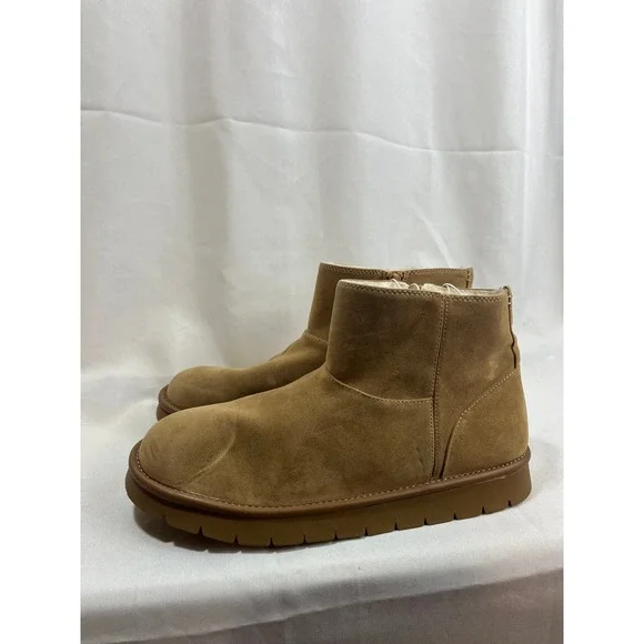 Universal Thread Women Cognac Faux Suede Ankle Boots Memory Foam Tan Size 11 NWT
