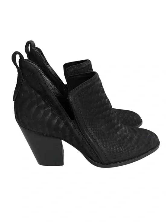 Jeffrey Campbell ROWLAN Snakeskin Embossed Ankle Boots in Black
