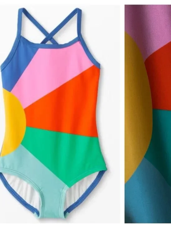 Hanna Andersson Colorful Rainbow Colorblock Horizon One Piece Swimsuit
