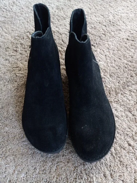 Kenneth Cole Reaction Black Zipper Felt Boots NEW 6.5