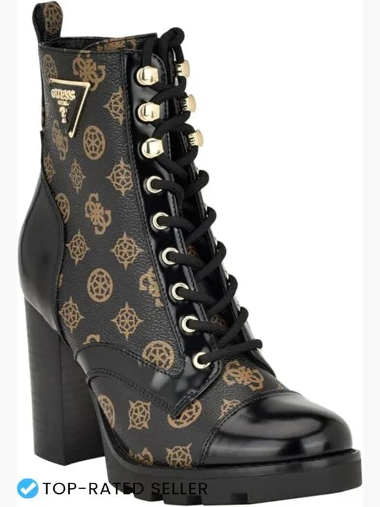 Chunky Lug Sole Ankle Bootie Block Heel Chelsea Zip Side Elastic Panels