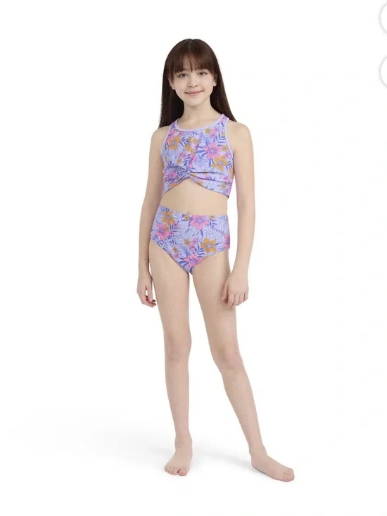 Hurley Girls 2-Piece Braided Ruffle Tankini