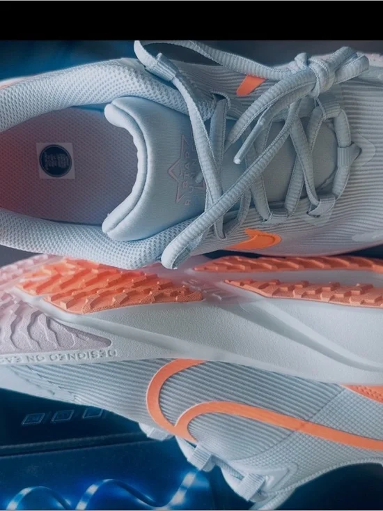 Nike 7Y Gray Sneakers with Orange Swoosh Brand new without box