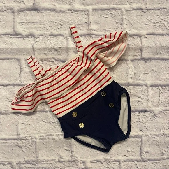 Janie & Jack “Sailor” one piece swimsuit  (6-12 months)
