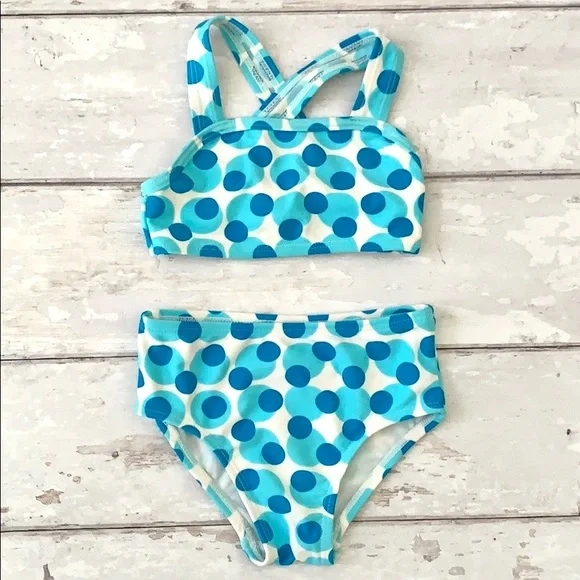 Baby Girl 12m Blue Polka Dot Bikini 2 Piece Swimsuit NEW Swim Suit