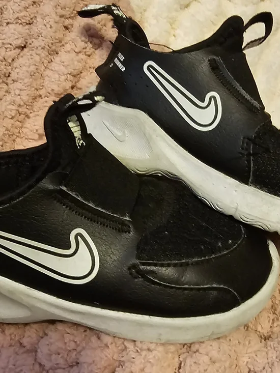 Nike Kids Black and White Slip-On Athletic Sneakers