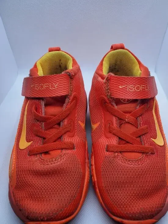 Nike IsoFly PS Total Orange Kids Basketball Shoes FQ7670-800 Sneakers Size 8C