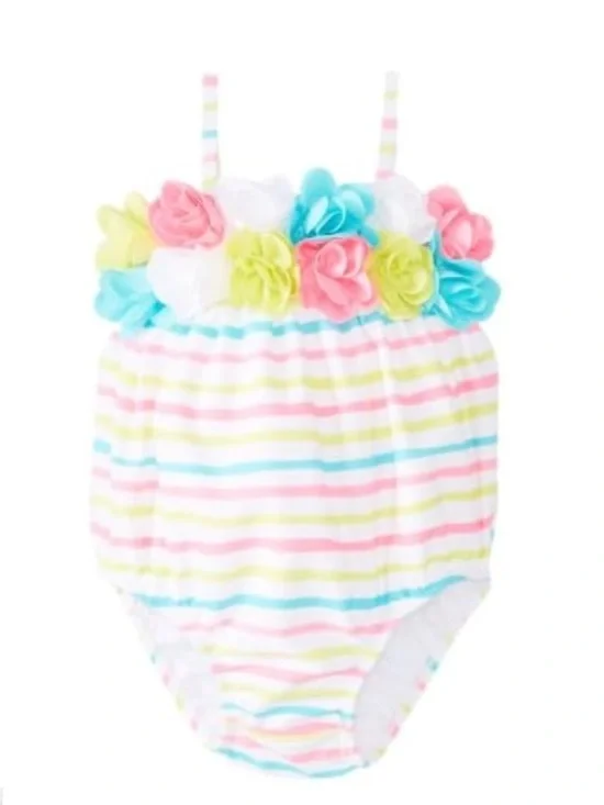Kate Mack Baby • Garden Stripe Swim Bubble - 9 months